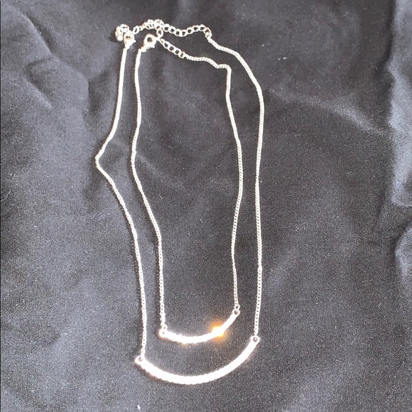 Silver and diamond necklace set - Picture 1 of 1